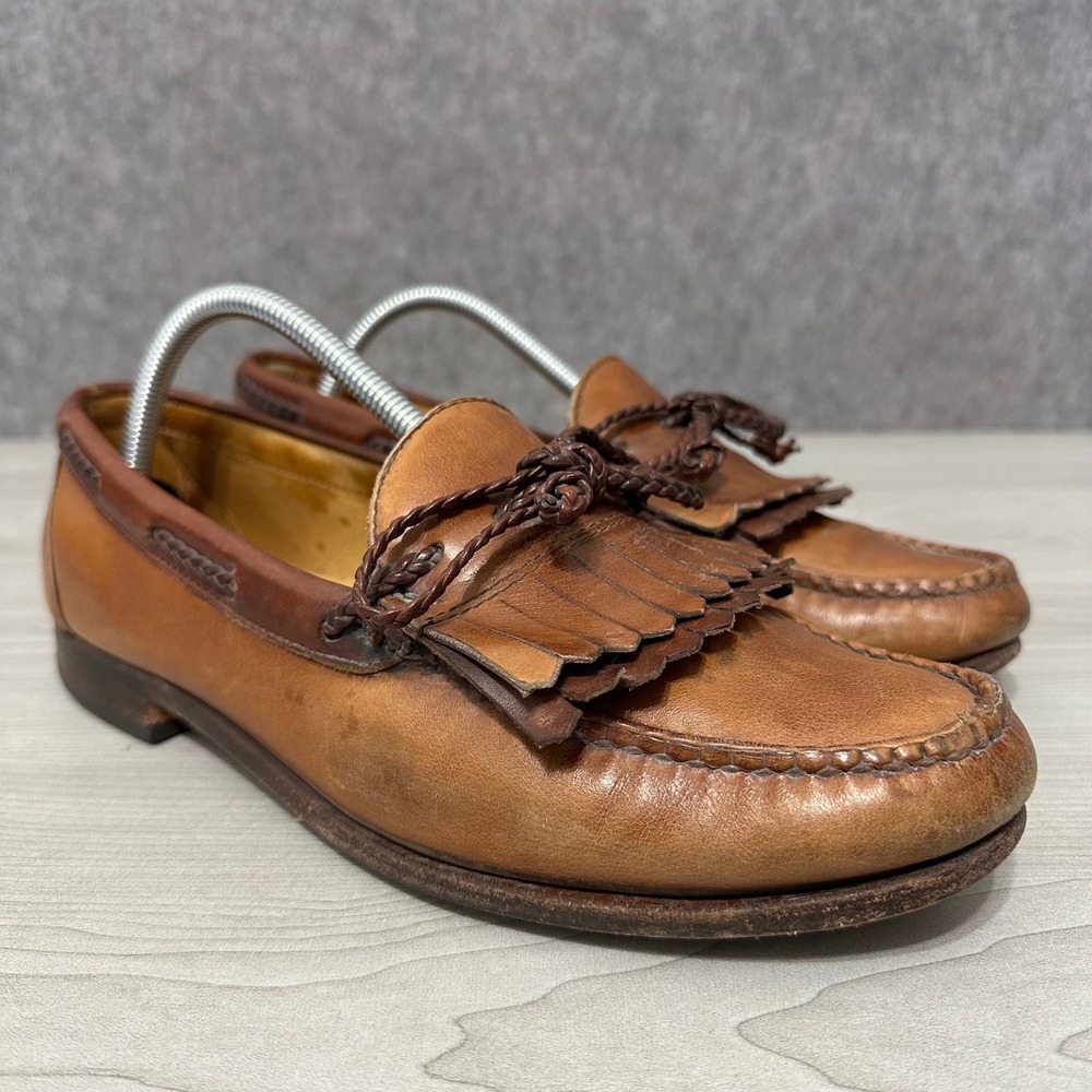 Allen‎ Edmonds Woodstock Loafers Mens 10 Brown Kiltie Tassel Leather Dress Shoes
